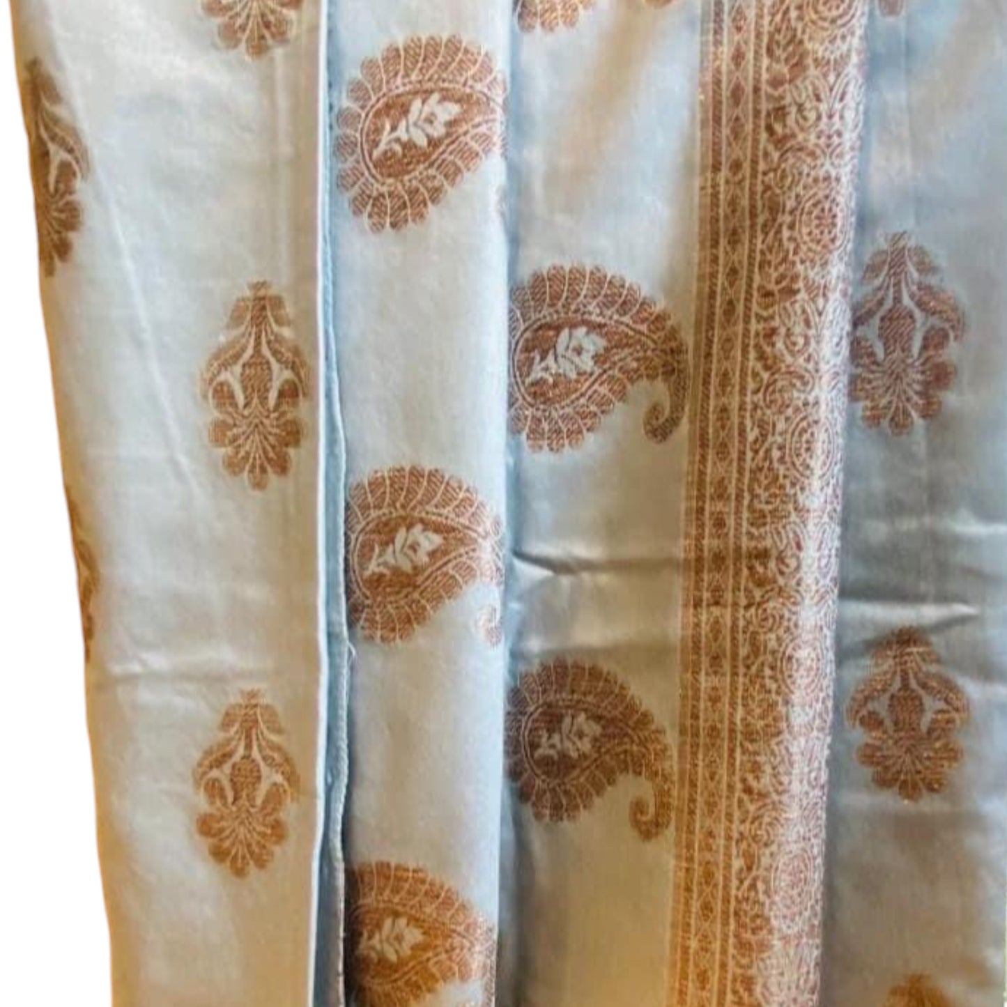 Elegant Grey Munga Benarasi Silk Saree - Perfect for Special Occasions