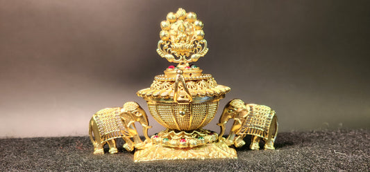 Lakshmi Devi Elephant Saffron Box Designer Style