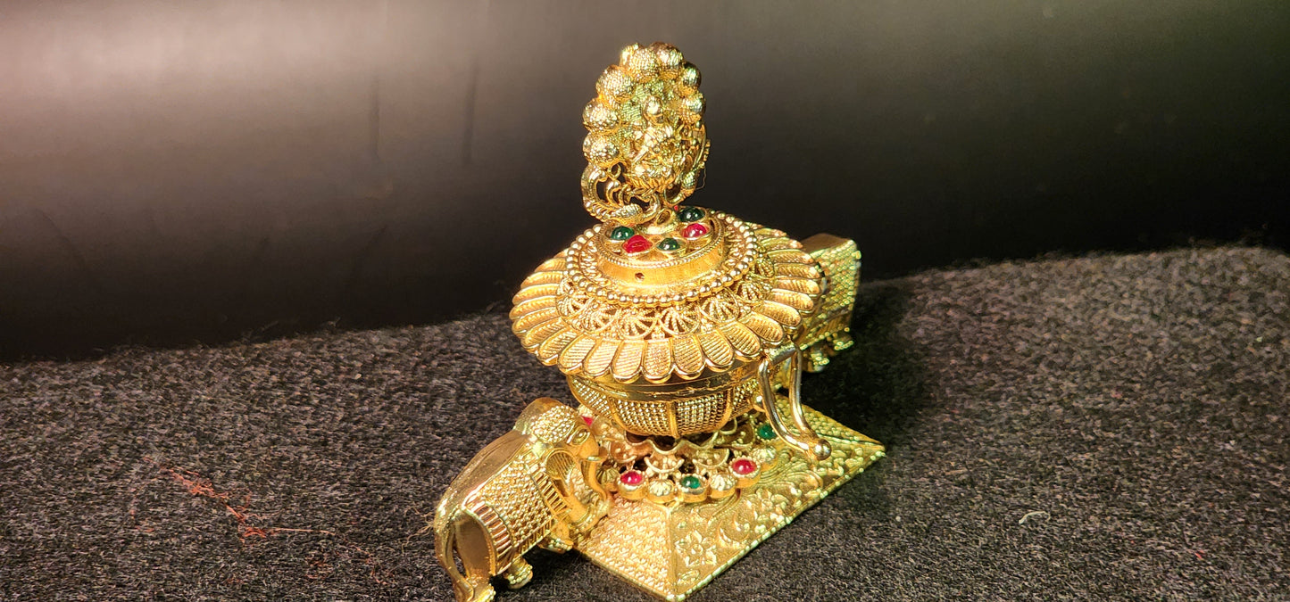 Lakshmi Devi Elephant Saffron Box Designer Style