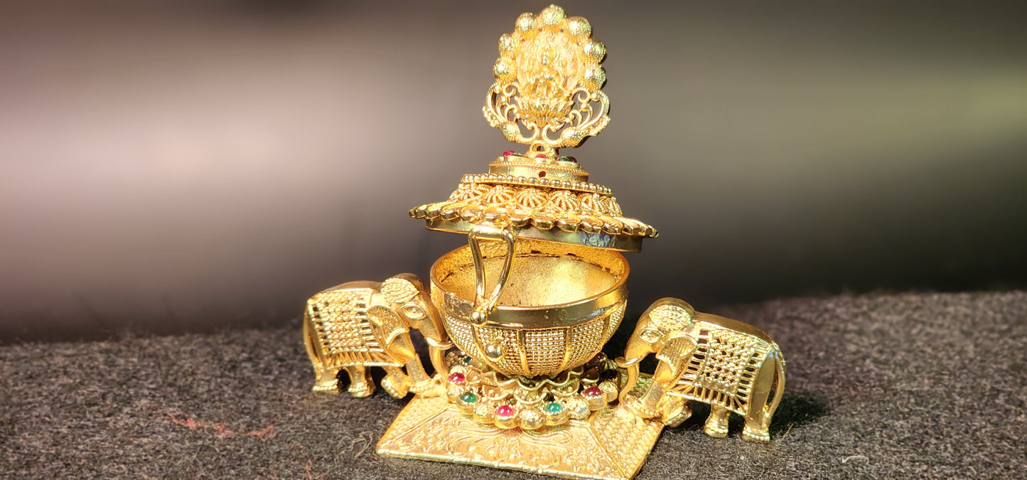 Lakshmi Devi Elephant Saffron Box Designer Style