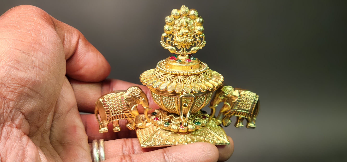 Lakshmi Devi Elephant Saffron Box Designer Style