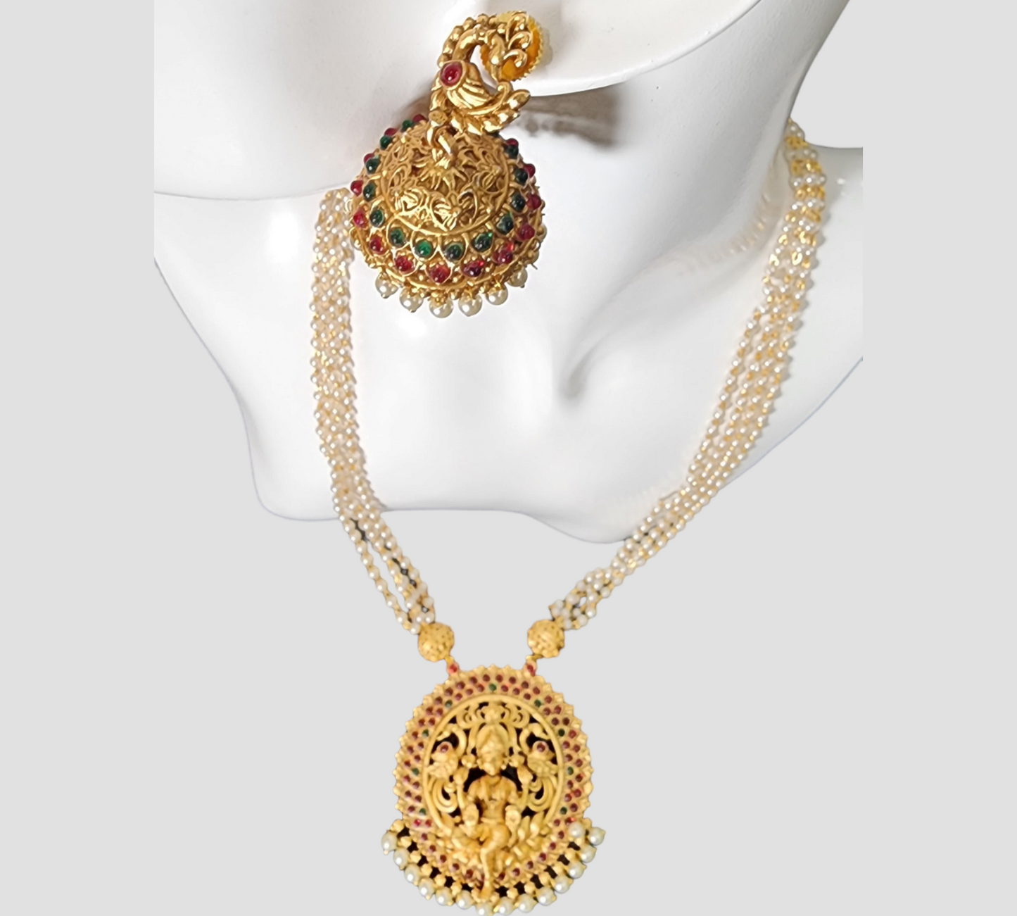 Ensemble de colliers Style Lakshmi, pendentif, boucles d'oreilles de styliste, longue tenue