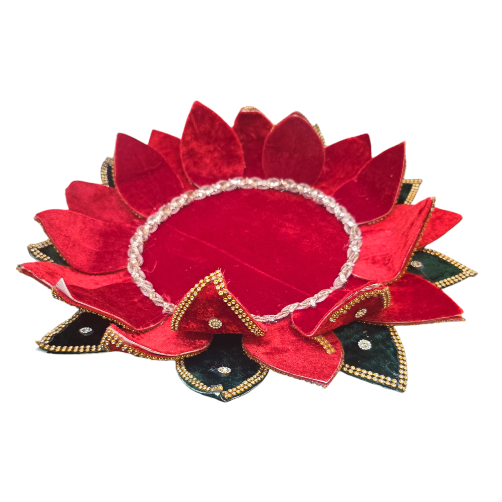 Velvet Lotus Stand – 14 Inch, 3 Layer | Kalasam & Goddess Idol Base - Image 2