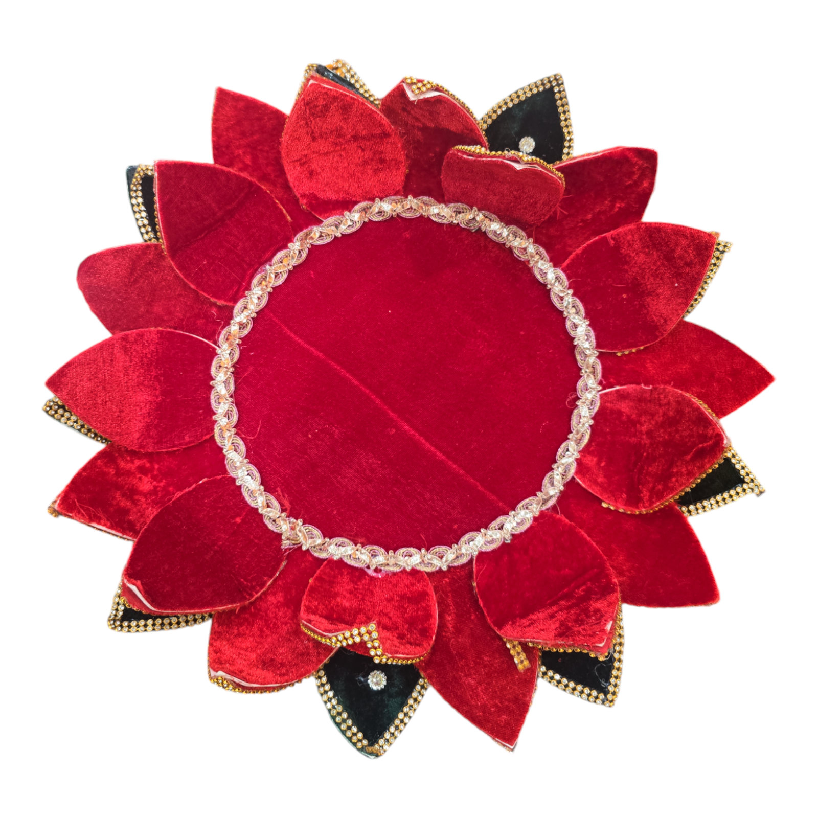 Velvet Lotus Stand – 14 Inch, 3 Layer | Kalasam & Goddess Idol Base