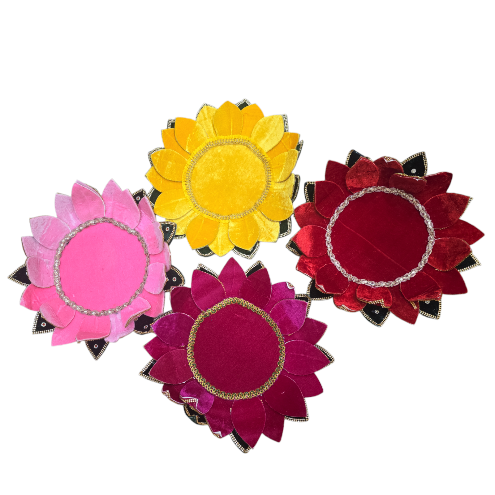 Velvet Lotus Stand – 14 Inch, 3 Layer | Kalasam & Goddess Idol Base - Image 3